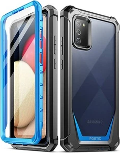 Poetic For Samsung Galaxy A02S Case Guardian Hybrid Bumper Clear Cover Blue - Picture 1 of 7