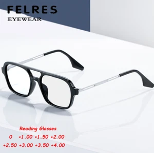 Square Comfortable Reading Glasses Men Women Blue Light Blocking Reader Glasses - Picture 1 of 11