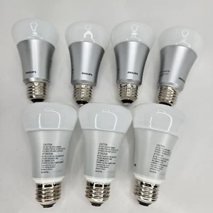 7 Pack Philips Hue White LED Smart A19 Bulb Soft White 600 Lumen - 7pc Lot USED - Picture 1 of 10