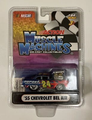 Chevrolet Bel Air #24 2005 Muscle Machines 55 auto fundido a presión Jeff Gordon nuevo Foto 1 de 4