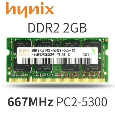 Hynix 2GB DDR2 800MHz PC2-5300S Laptop RAM Memory HYMP125S64CP8-Y5 - Image 1 of 4