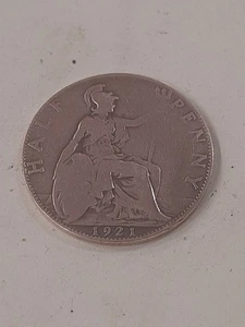 Gran Bretaña 1921 1/2 medio centavo, moneda - Imagen 1 de 4