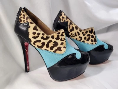 Salto agulha Taylor Says Howdy Leopard plataforma feminino tamanho 8M; salto 6" - Imagem 1 de 4