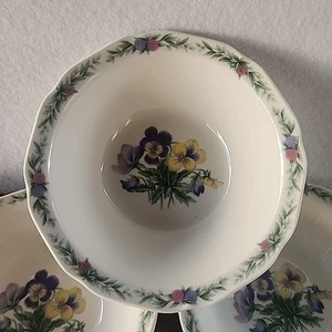 6 Noritake Wintergarten Gala Küche 7915 Japan Müslischalen Blumen Stiefmütterchen 6 3/4" - Bild 1 von 5