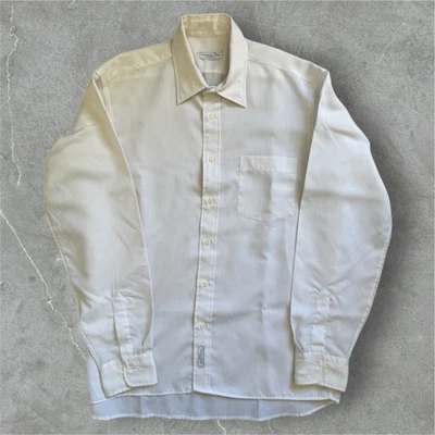 Camisa Christian Dior Abotonada 16 Para Hombres 34-35 Crema Rayas Chemises Cuello Foto 1 de 4