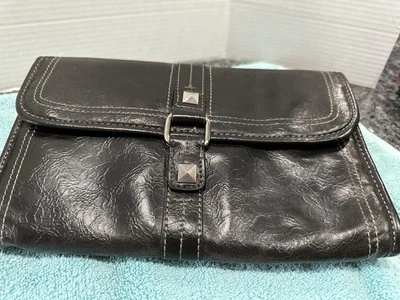 Nine & Co black clutch purse patchwork design 7x11NWT MSRP $34.00 - Image 1 of 4