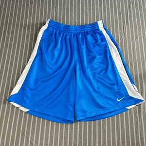Nike Basketball Shorts Men's 2XL Blue Shiny Elastic Waist Athletic - Picture 1 of 3