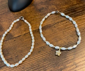 TWO GENUINE PEARL BRACELETS, ONE IS GOLD FILLED - Picture 1 of 7