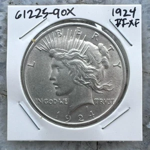 1924 US 90% Peace Silver Dollar VF-XF #61225-9OX LUSTER - Picture 1 of 4