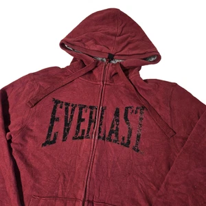 Everlast Hoodie Mens Small Red Full Zip Hooded Sweatshirt Athletic Boxing Y2K - Picture 1 of 8