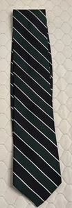 Vintage J. PRESS Striped Silk Tie Black Green Woven 3.5” X 60” England - Picture 1 of 3