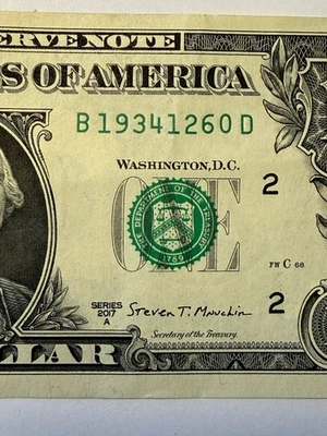 Birthday Note Dollar Bill June 12 1934 06/12/1934 Fancy Serial Number B19341260D - Image 1 of 4