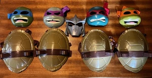 2013 Viacom TMNT Costume Shells & Mask set of 4 plus Shredder Mask - Picture 1 of 6