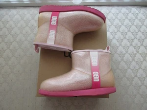 UGG Kid Girl's Classic Clear Pink Combo Mini Ankle Boots II, Sz 6Y - Picture 1 of 15