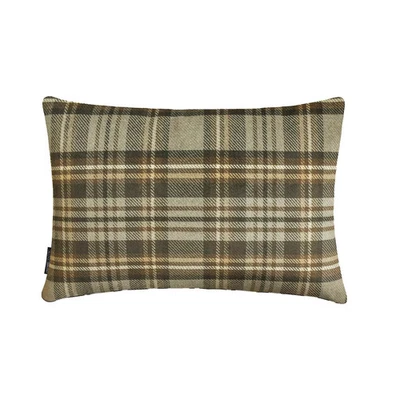 Gray Winter Plaid Lumbar Pillow Cover Velvet Holiday Pillowcase - Plaidflow Gray - Image 1 of 4