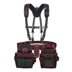 TRUTUCH Nylon und Leder Werkzeuggürtel mit Leder Arbeit Hosenträger | Handwerker - Bild 1 von 18