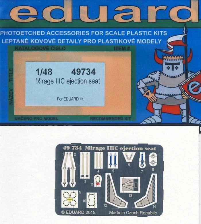 Eduard Mirage Iiic Ejection Seat Sedile Catapultabile Parti di Acquaforte 1:48 - Immagine 1 di 1