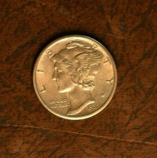 1935-S MERCURY DIME- BU