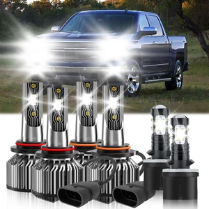 For Chevrolet Silverado 2500 1999-2002 LED Headlight Bulb + Fog Light Kit White - Picture 1 of 11