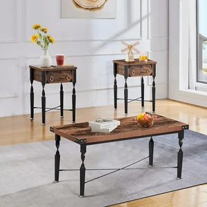 3 Pieces Coffee/End/Side Table Set with Storage Drawers for Living Room, Office, - Picture 1 of 7