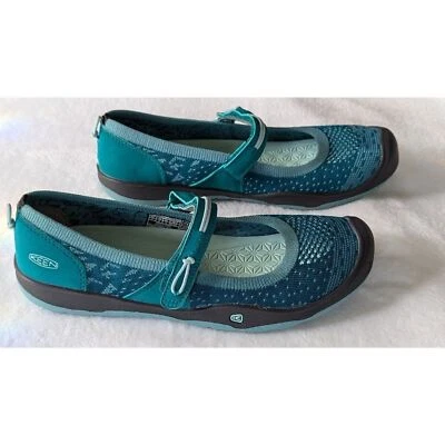 Keen Moxie Mary Jane Flat Shoes Teal Mesh/Leather NWOB Size: YOUTH-(5) #1019694 - Image 1 of 4