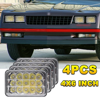 4PCS 4x6" inch LED Headlights Hi/Lo For 1982-1987 Buick Regal Grand National - Image 1 of 4