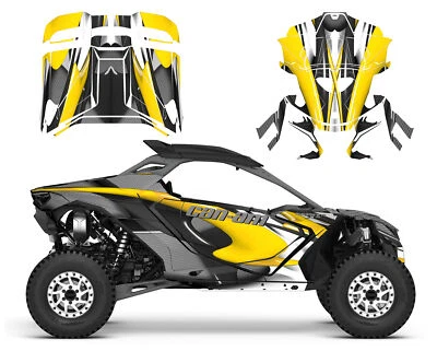 2024 -2025 Can am Maverick R 24 mil custom graphics decal kit design 1533 RED - Image 1 of 4