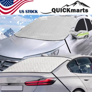 Magnetic Car Front & Rear Windshield Snow Cover Winter Ice Dust Shade Protector - Foto 1 di 20