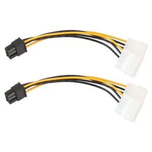 Dual 4p To 6p Graphics Card Power Supply Cable 6pin To Molex 4pin 1 to 2 Adapter - Afbeelding 1 van 7