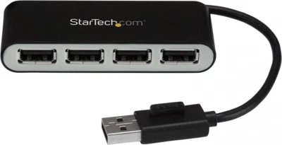 StarTech.com 4 Port USB 2.0 Hub - Bus Powered - Portable Black, Silver  - Image 1 of 4