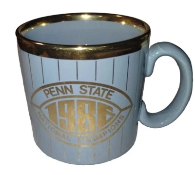 Penn State 1986 National Champion Mug NCAA Football College Big 10 Gold Trim  - Image 1 of 4