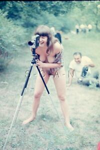 Org Camera Club Nude 1960s 35mm Slide / Negative- Endowed Woman Outdoors #7
