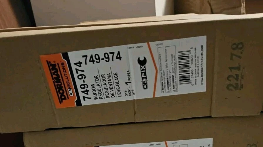 Dorman 749-974 Window Regulator Front Left fits Chevrolet Cruze models 10-15 - Imagem 1 de 1