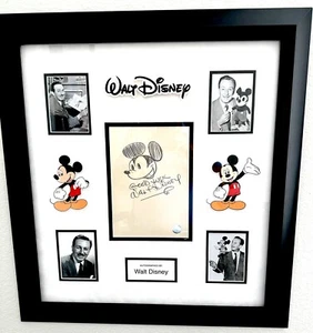 Walt Disney Original Signature & Sketch. Frame, Rare, COA Clearance Sale OOAK - Picture 1 of 7