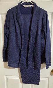 Conjunto de pijama victoria's secret talla L azul marino mangas largas botón cuello delantero - Imagen 1 de 4