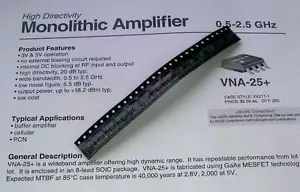 1 Stück VNA-25 Mini Circuits 0,5-2,5GHz High Directivity Amp. 16dB GaAs (M1486) - Picture 1 of 2