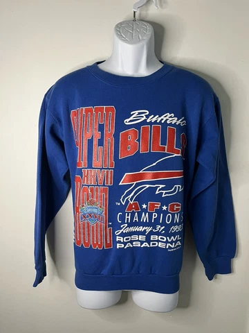 VTG 1993 Super Bowl XXVIII Buffalo Bills Tultex Crewneck Sweater Size Medium Cover