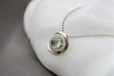 D10 Rimorchio Cerchi Con Pietra di Luna 925 Argento Sterling - Immagine 1 di 4