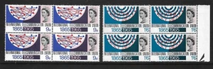 UM SG683/4 QEII 1965 ITU ordinary commemorative set in blocks of 4 - Picture 1 of 1