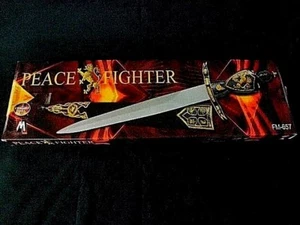 15 IN HISTORICAL SHORT SWORD WITH GOLD SILVER PLATED SCABBARD HOME OFFICE DECOR - Picture 1 of 8