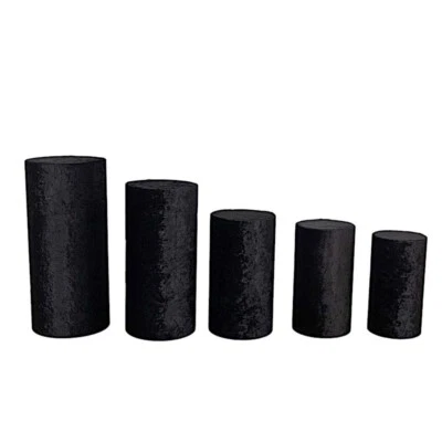 5 Crushed Velvet Cylinder Display Stand Covers Set Party Events Home Decorations - Image 1 of 2