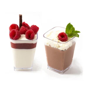 Dessert Pot (Pack of 4) Reusable Polycarbonate Plastic Snack Dish Non Shatter - Picture 1 of 8