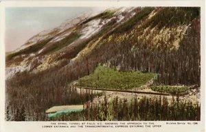 RPPC The Spiral Tunnel At Field B.C. Canada Hand Colored Unposted  - Picture 1 of 2