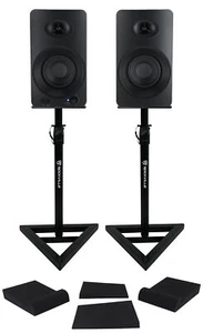 (2) Rockville ASM4 4" Studio Monitors Computer Speakers w/Bluetooth+Stands+Pads - Picture 1 of 12