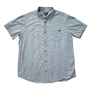 Billabong Button Down Shirt Organic Cotton Short Sleeve Casual Mens XL Blue - Picture 1 of 9