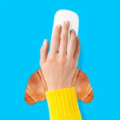 Mouse Wrist Rest Support Pad Cushion for Computer, Laptop Mustard Croissant Rest - Image 1 of 4