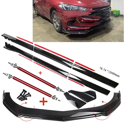 For Hyundai Elantra 2000-2023 Front Bumper Lip Splitter/ Side Skirts/ Rear Lips Foto 1 de 4