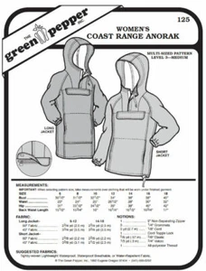 Women's Coast Range Anorak Coat Jacket #125 Sewing Pattern (Pattern Only) gp125 - Picture 1 of 1