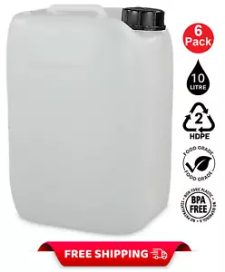 6 x 10L LITROS PLÁSTICO GASOLINA COMBUSTIBLE CONTENEDOR AGUA TAMBOR JERRYCAN JERRICAN - Imagen 1 de 3