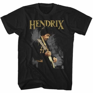 Jimi Hendrix Rocking Out On Guitar Men's T Shirt Rock Music Merch - Picture 1 of 3
